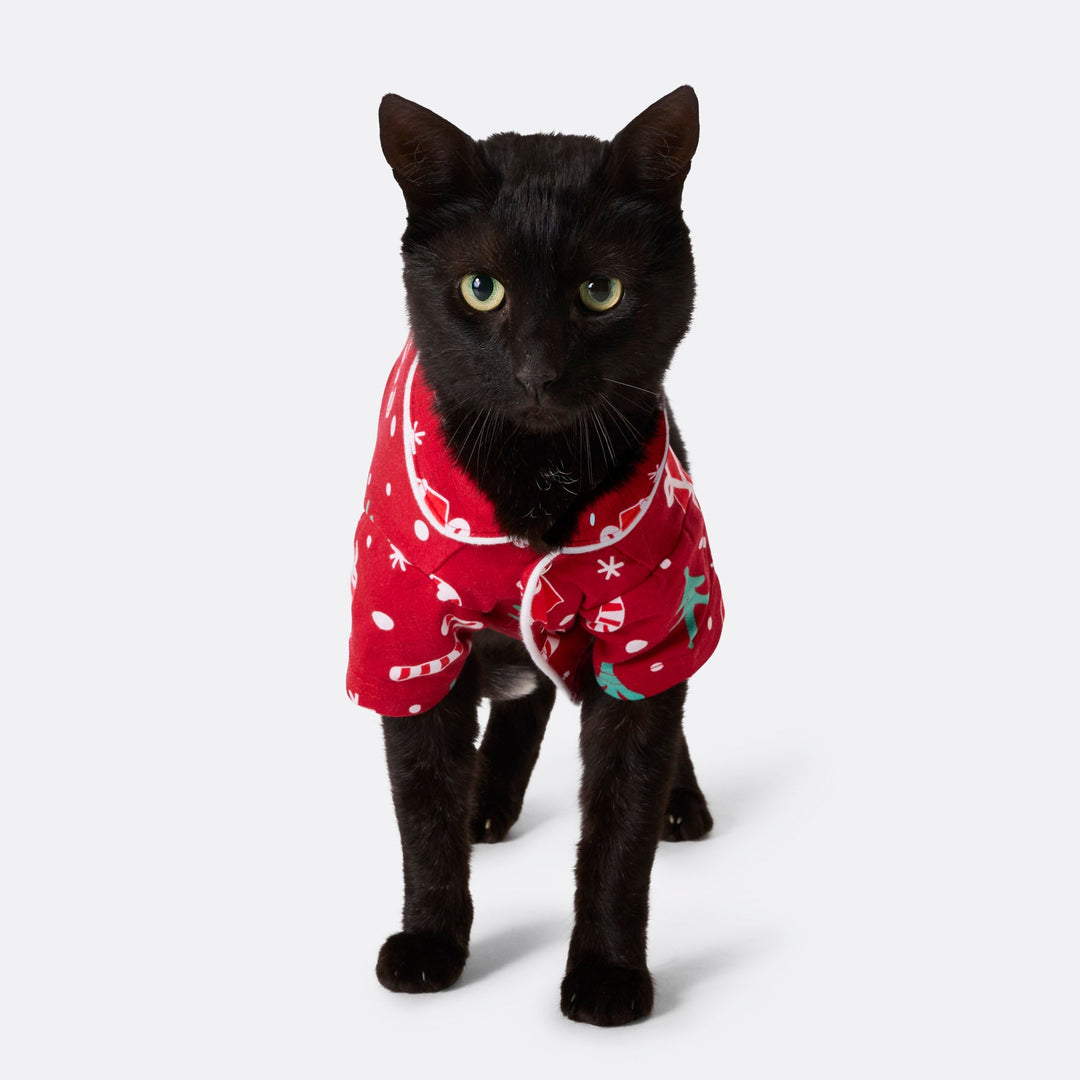 Rode Kerstpatroon Kerstpyjama voor Katten