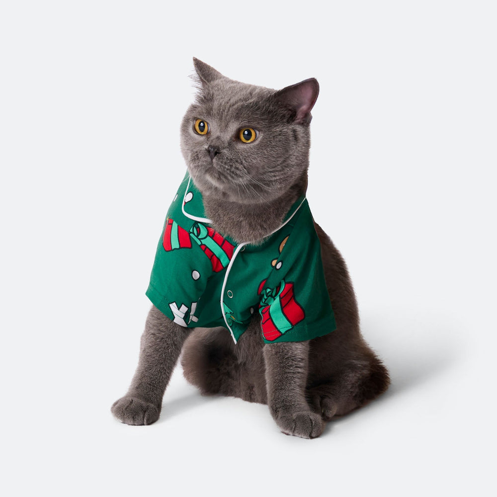 Groene Xmas Kerstpyjama voor Katten