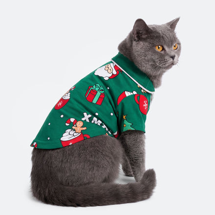 Groene Xmas Kerstpyjama voor Katten