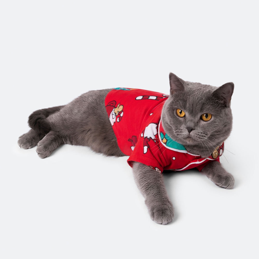 Rode Xmas Kerstpyjama voor Katten