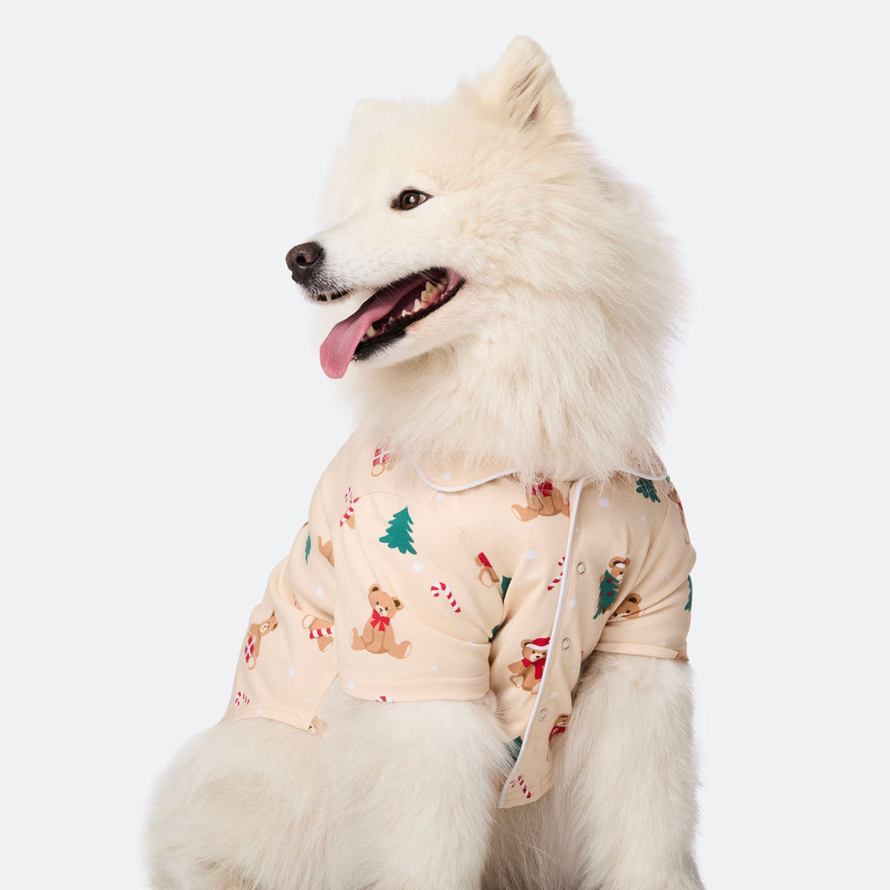 Beige Teddybeer Kerstpyjama voor Honden