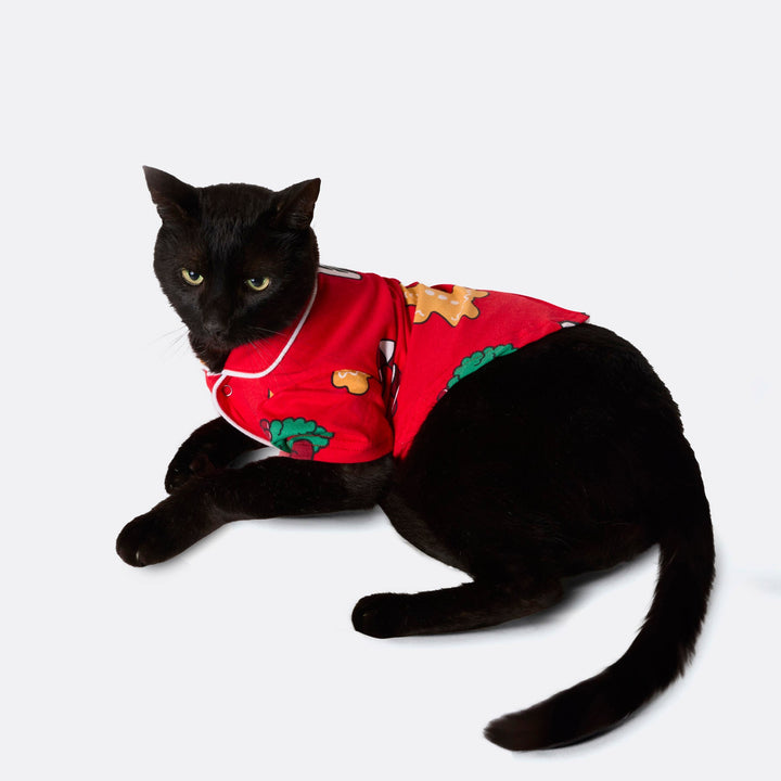 Rode Hohoho Kerstpyjama voor Katten