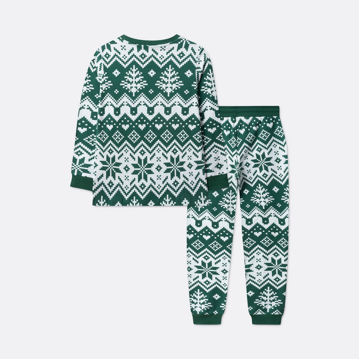 Groene Gebreide Kerstpyjama voor Kinderen