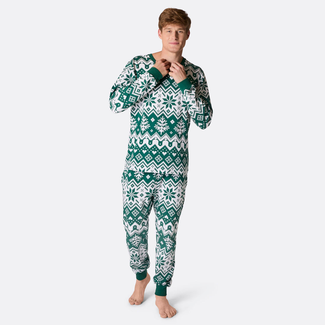 Groene Gebreide Kerstpyjama Heren