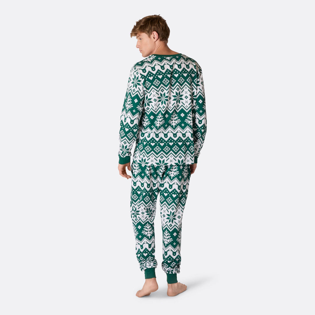 Groene Gebreide Kerstpyjama Heren