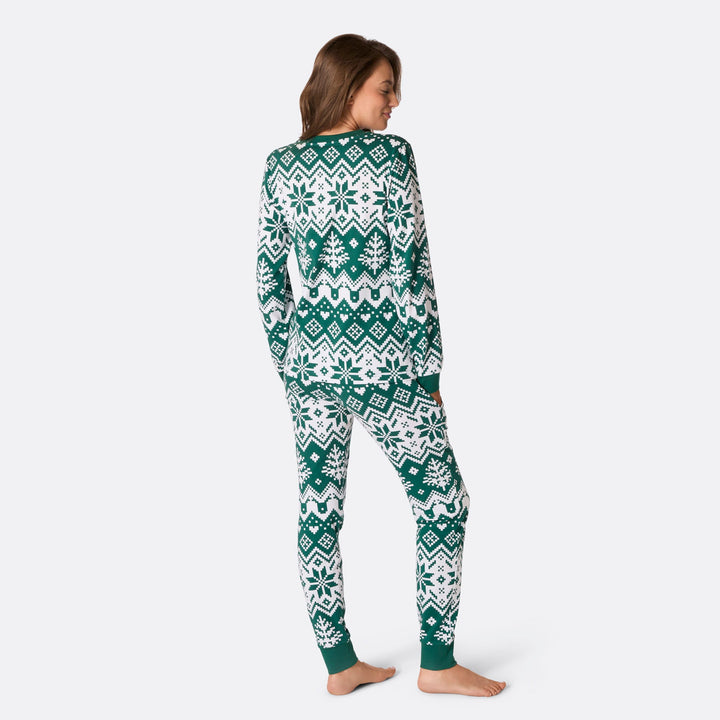 Groene Gebreide Kerstpyjama Dames