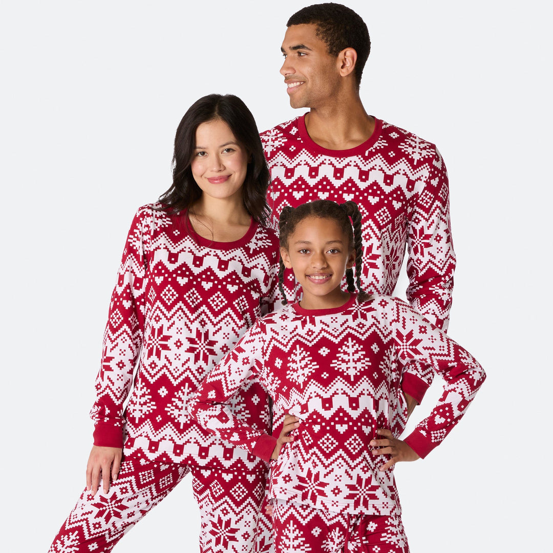 Rode Gebreide Kerstpyjama's Gezin