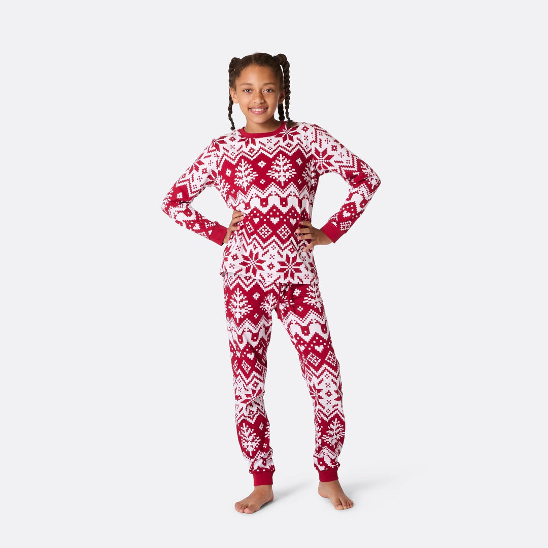 Matchende Kerstpyjama's voor Gezin - Rode Gebreide