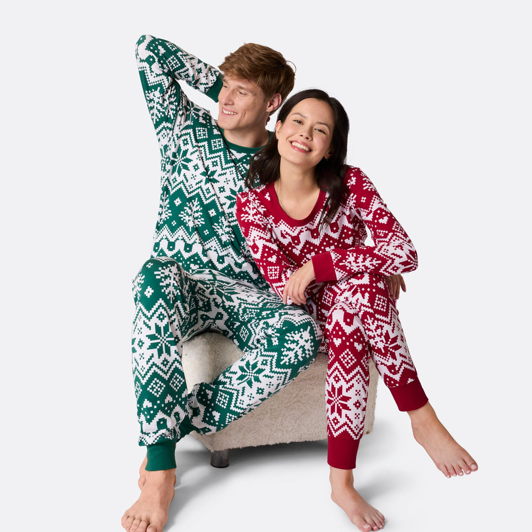 Groene Gebreide Kerstpyjama Heren