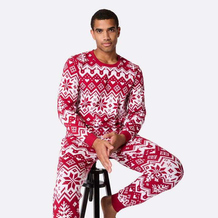 Matchende Kerstpyjama's voor Gezin - Rode Gebreide