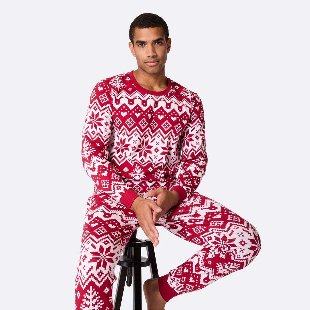 Rode Gebreide Kerstpyjama's Gezin
