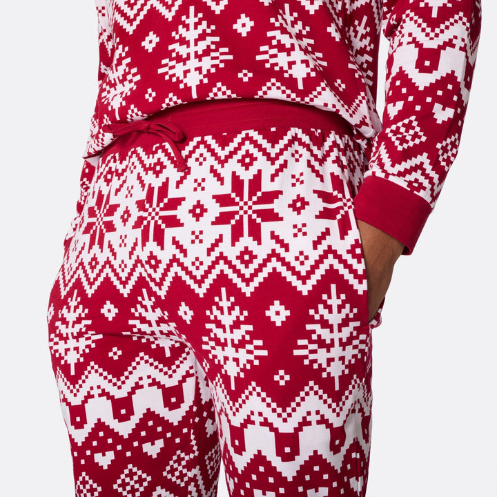 Rode Gebreide Kerstpyjama's Gezin