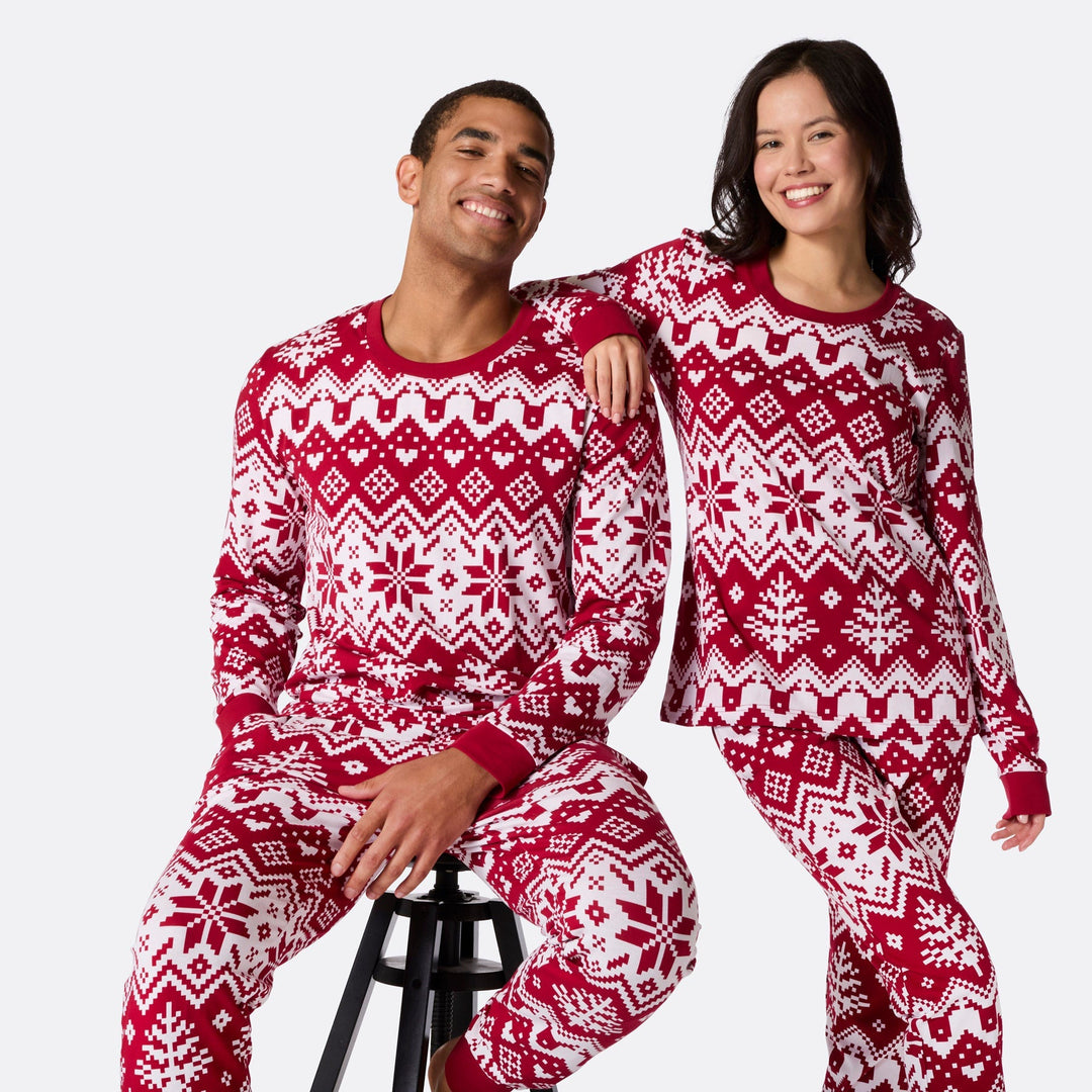 Matchende Kerstpyjama's voor Gezin - Rode Gebreide