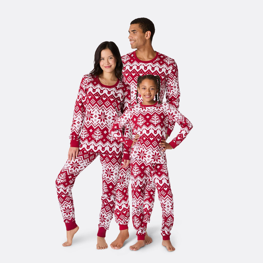 Rode Gebreide Kerstpyjama's Gezin
