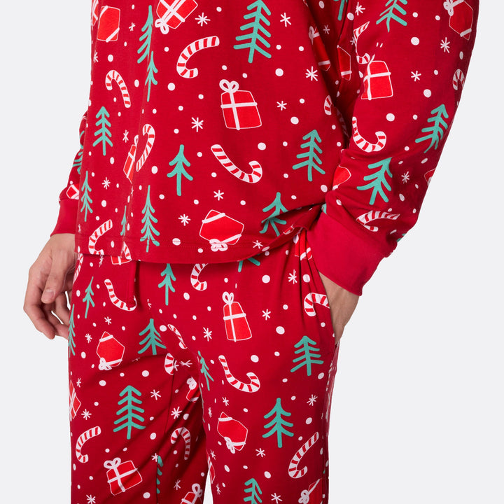 Rode Kerstpatroon Kerstpyjama Heren