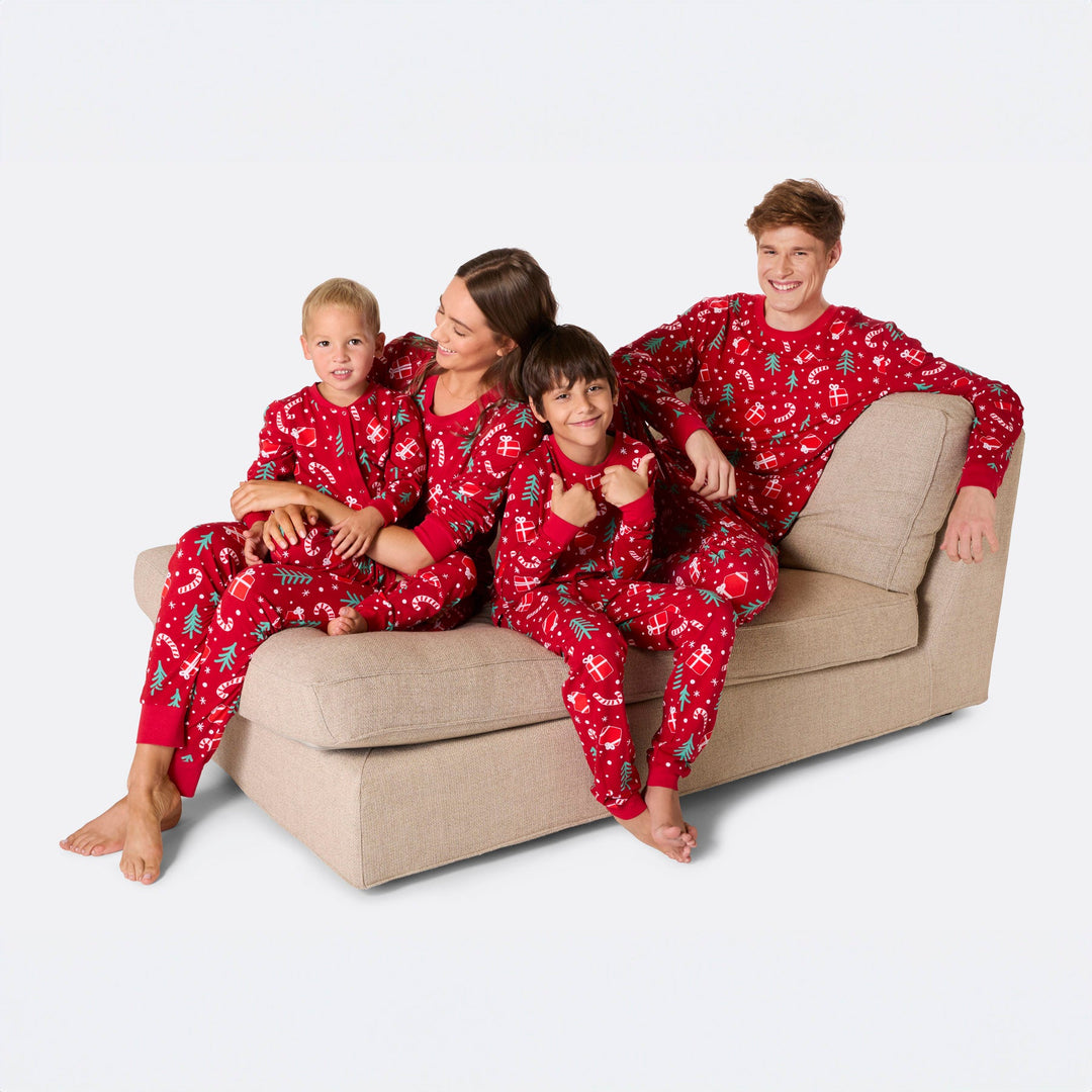 Rode Kerstpatroon Overall Kerstpyjama voor Kinderen