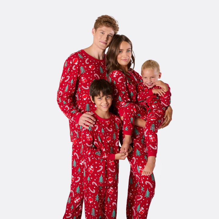 Rode Kerstpatroon Overall Kerstpyjama voor Kinderen