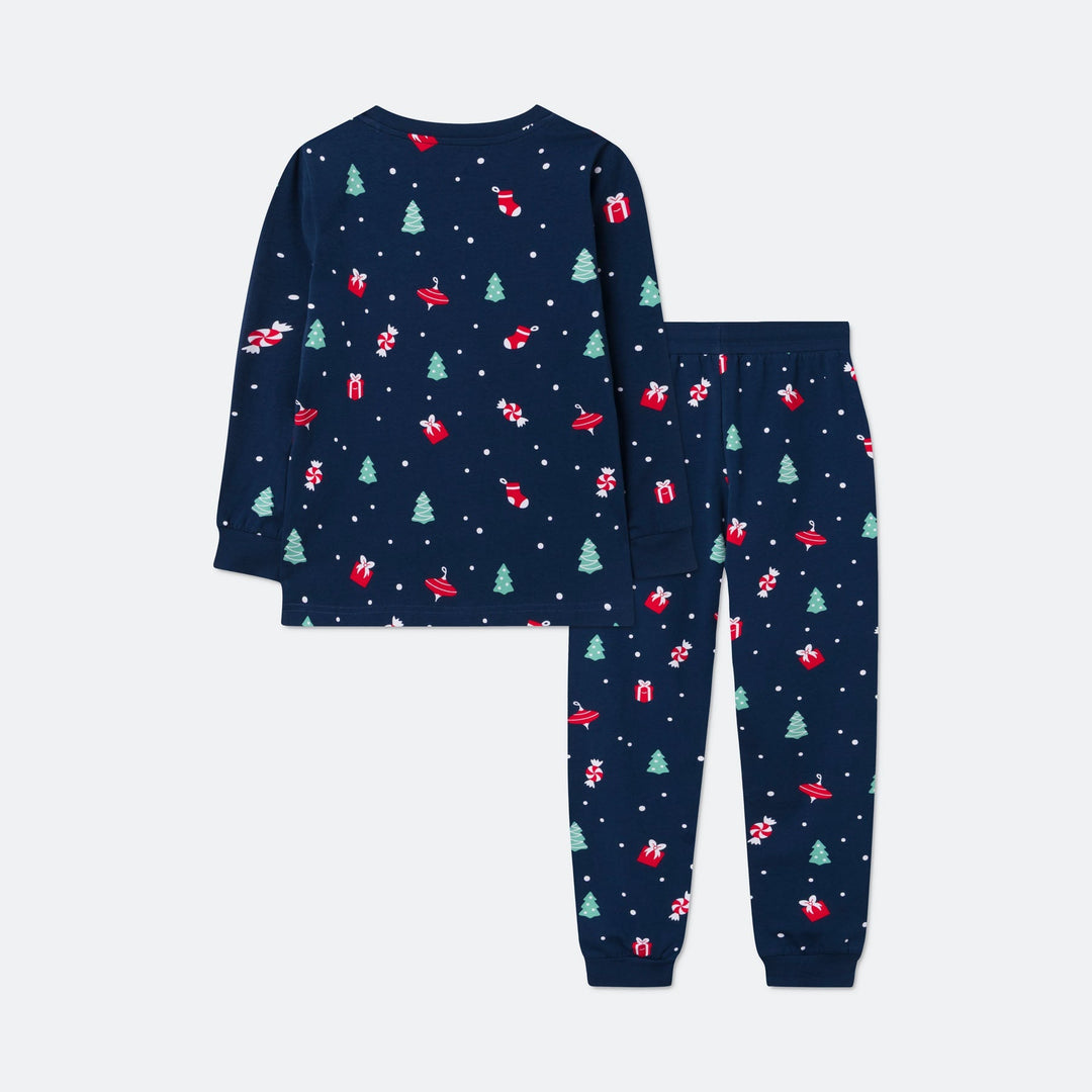 Blauwe Kerstversiering Kerstpyjama voor Kinderen