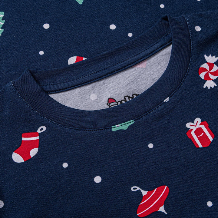 Blauwe Kerstversiering Kerstpyjama voor Kinderen