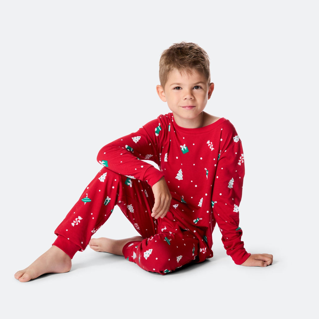 Rode Kerstversiering Kerstpyjama voor Kinderen