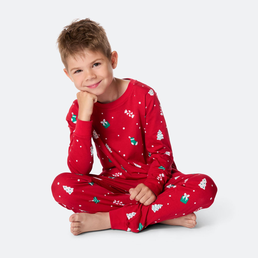 Rode Kerstversiering Kerstpyjama voor Kinderen