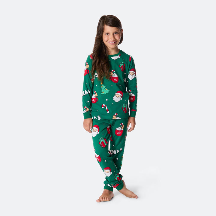Groene Xmas Kerstpyjama voor Kinderen