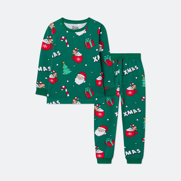 Groene Xmas Kerstpyjama voor Kinderen