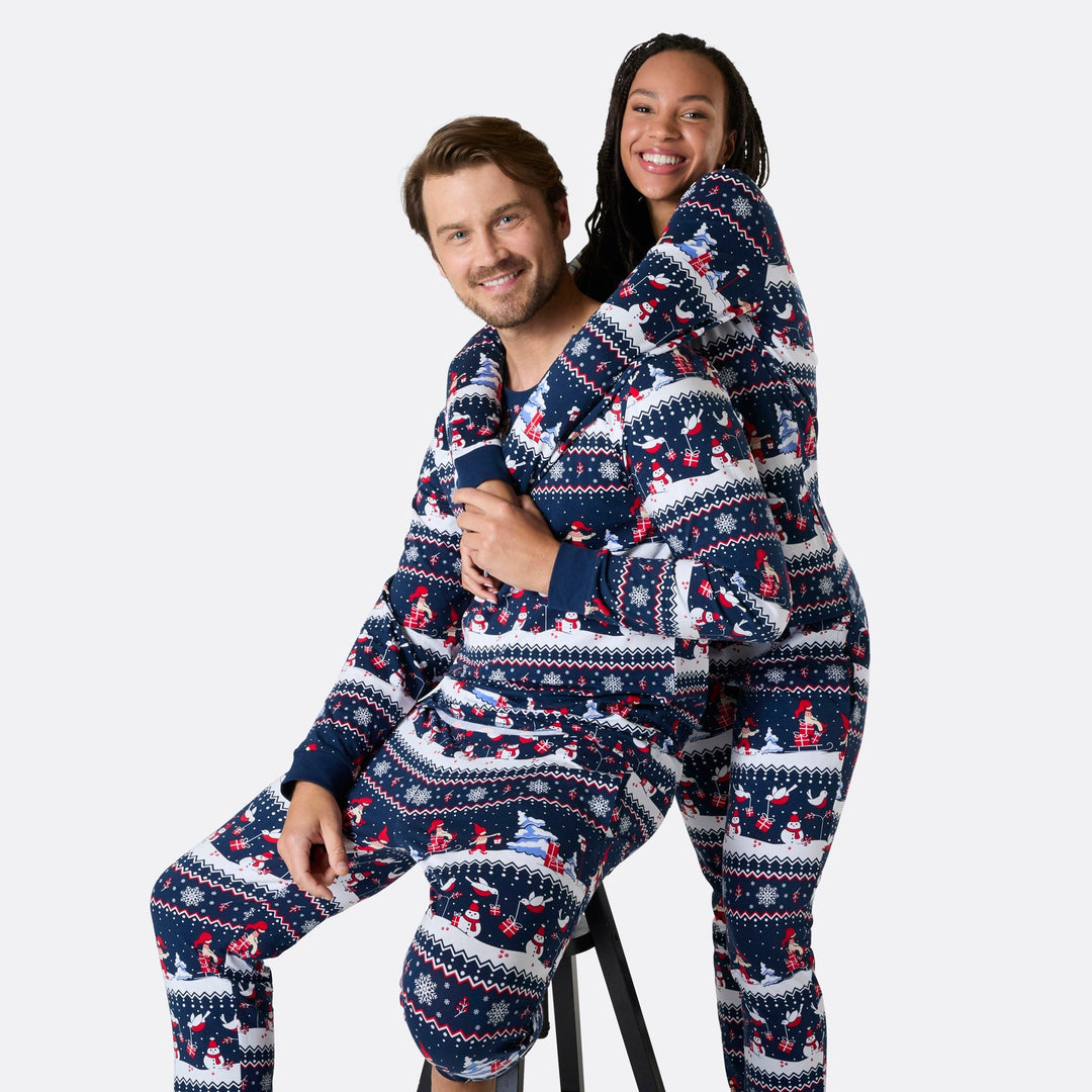 Kerstlandschap Kerstpyjama's Gezin