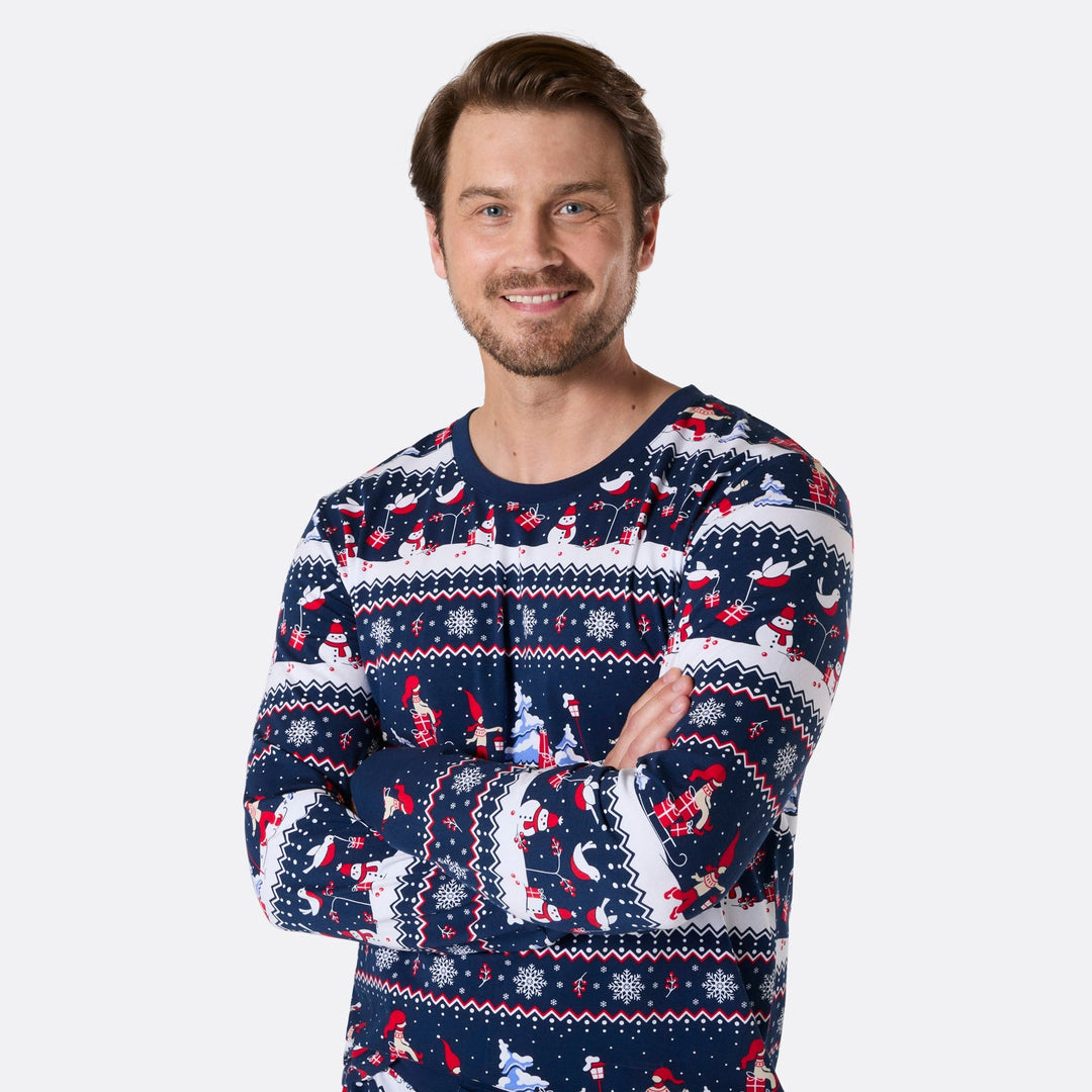 Kerstlandschap Kerstpyjama's Gezin