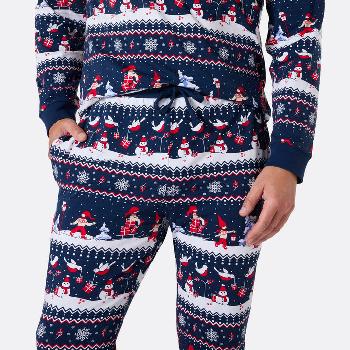 Kerstlandschap Kerstpyjama Heren