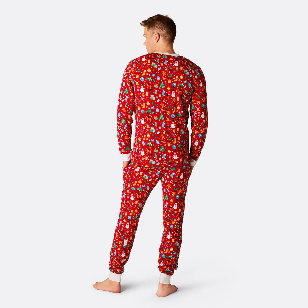 Kerstdroom Rood Kerstpyjama Heren