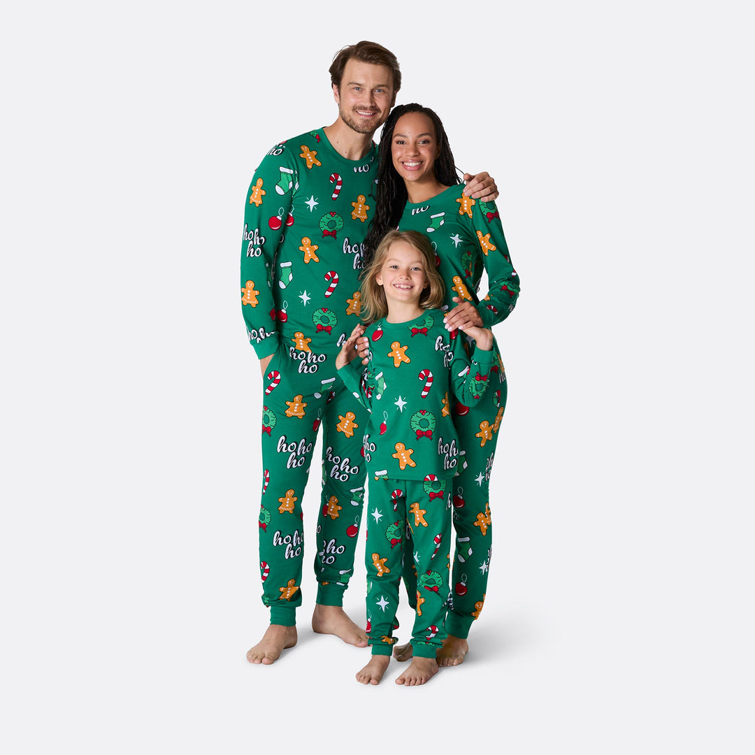 Groene Hohoho Kerstpyjama's Gezin