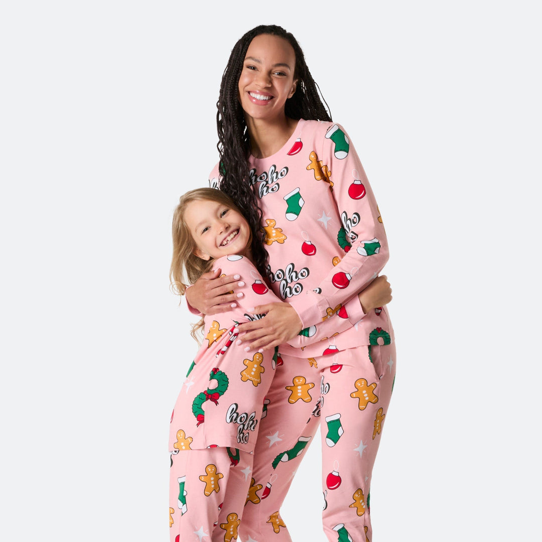 Roze Hohoho Kerstpyjama's Gezin