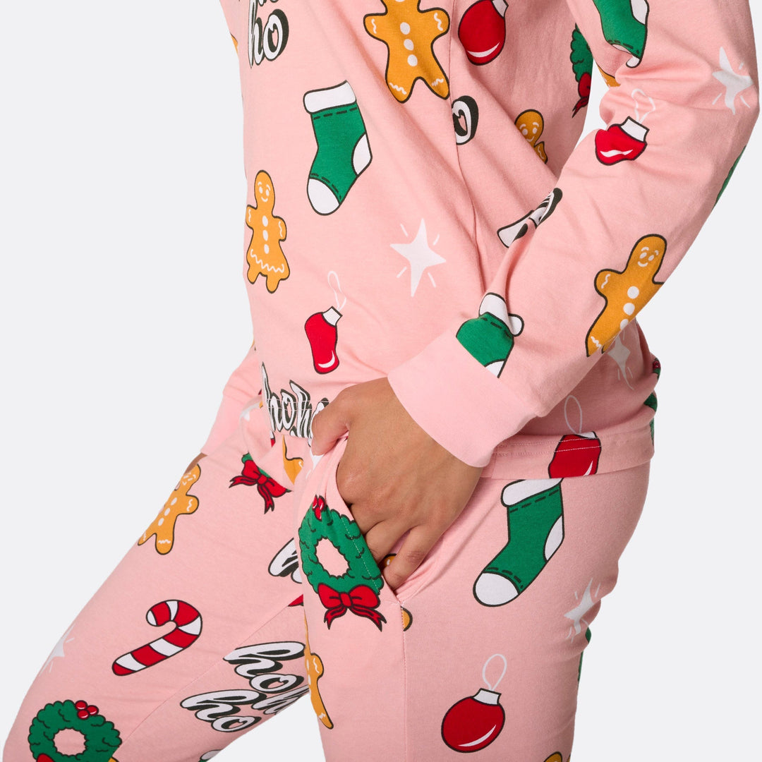 Roze Hohoho Kerstpyjama's Gezin