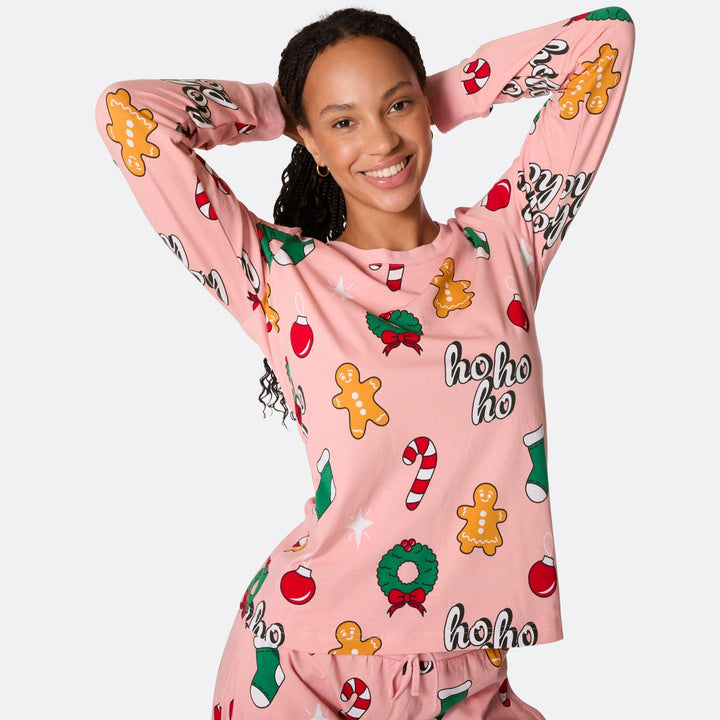 Roze Hohoho Kerstpyjama's Gezin