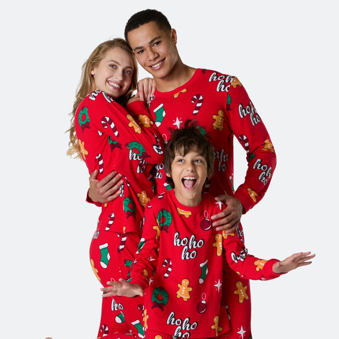 Rode Hohoho Kerstpyjama's Gezin
