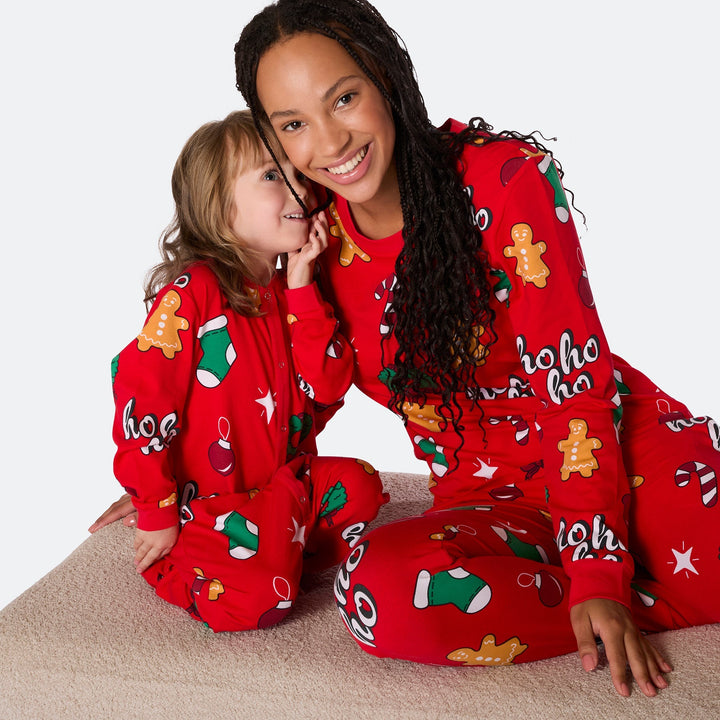 Matchende Kerstpyjama's voor Gezin - Rode Hohoho