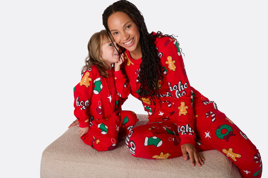 Rode Hohoho Overall Kerstpyjama voor Kinderen