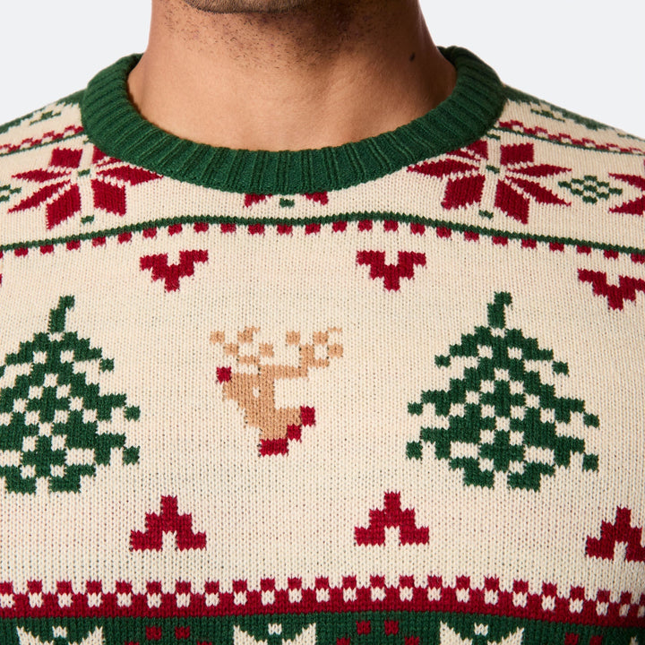 Retro Kerstboom Kersttrui Heren