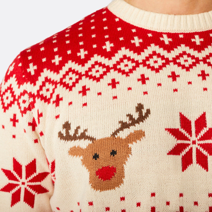 Rode Retro Rendier Kersttrui&