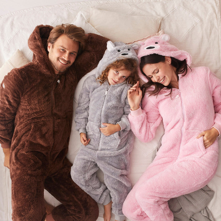 Teddybeer Roze Onesie Voor Kinderen