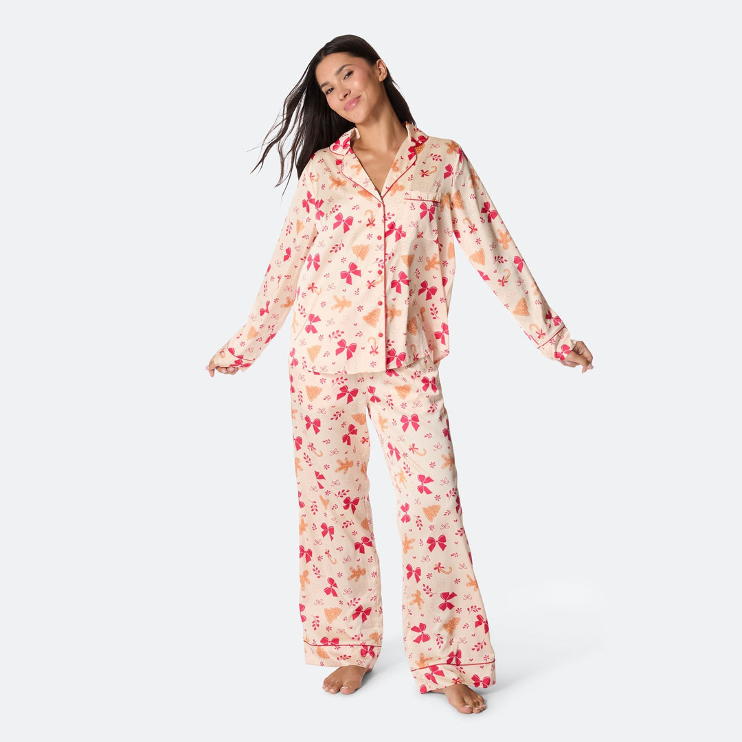 Peperkoek Satijnen Kerstpyjama Dames