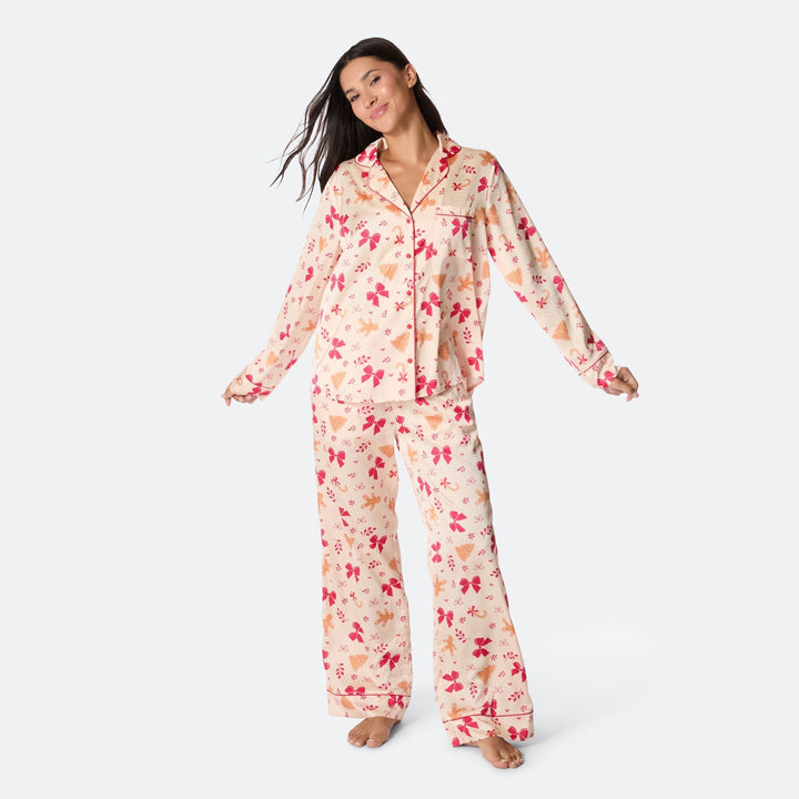 Peperkoek Satijnen Kerstpyjama Dames