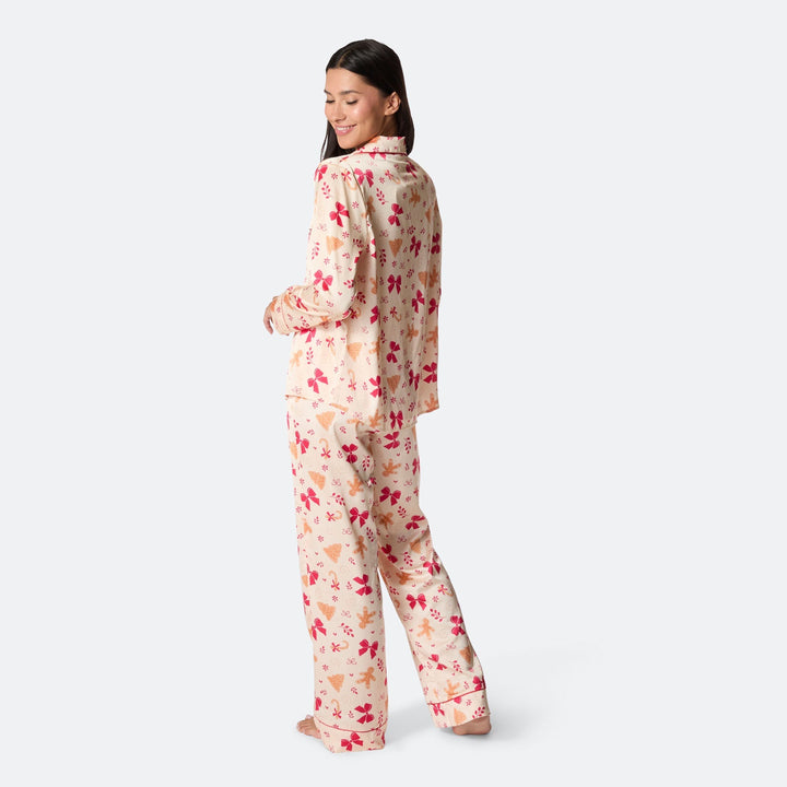 Peperkoek Satijnen Kerstpyjama Dames