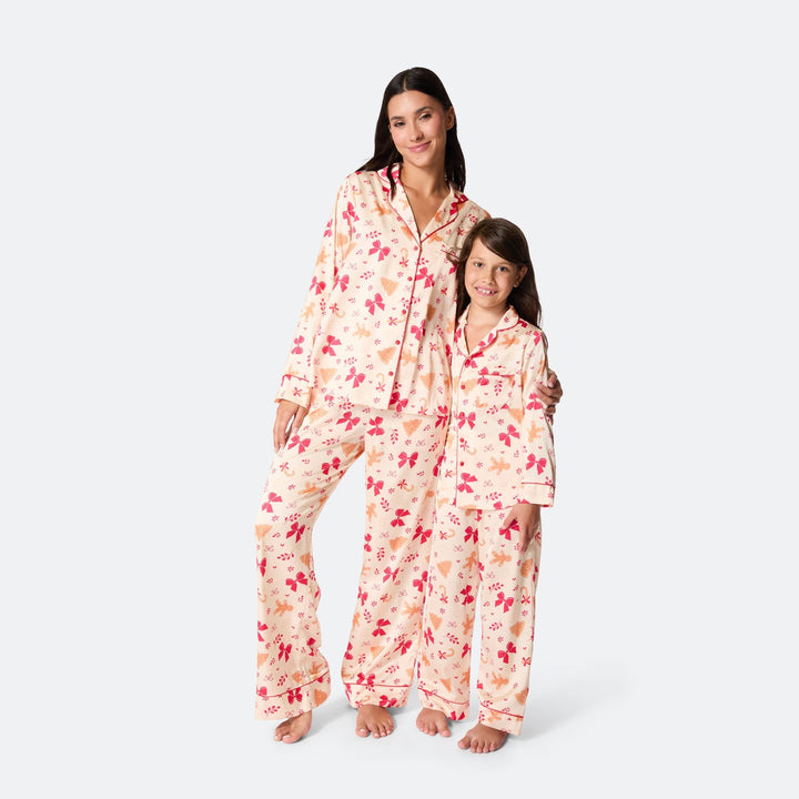 Peperkoek Satijnen Kerstpyjama Dames