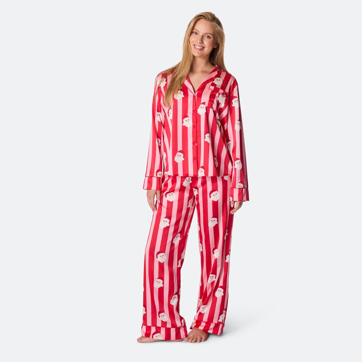 Gestreept Satijnen Kerstpyjama Dames