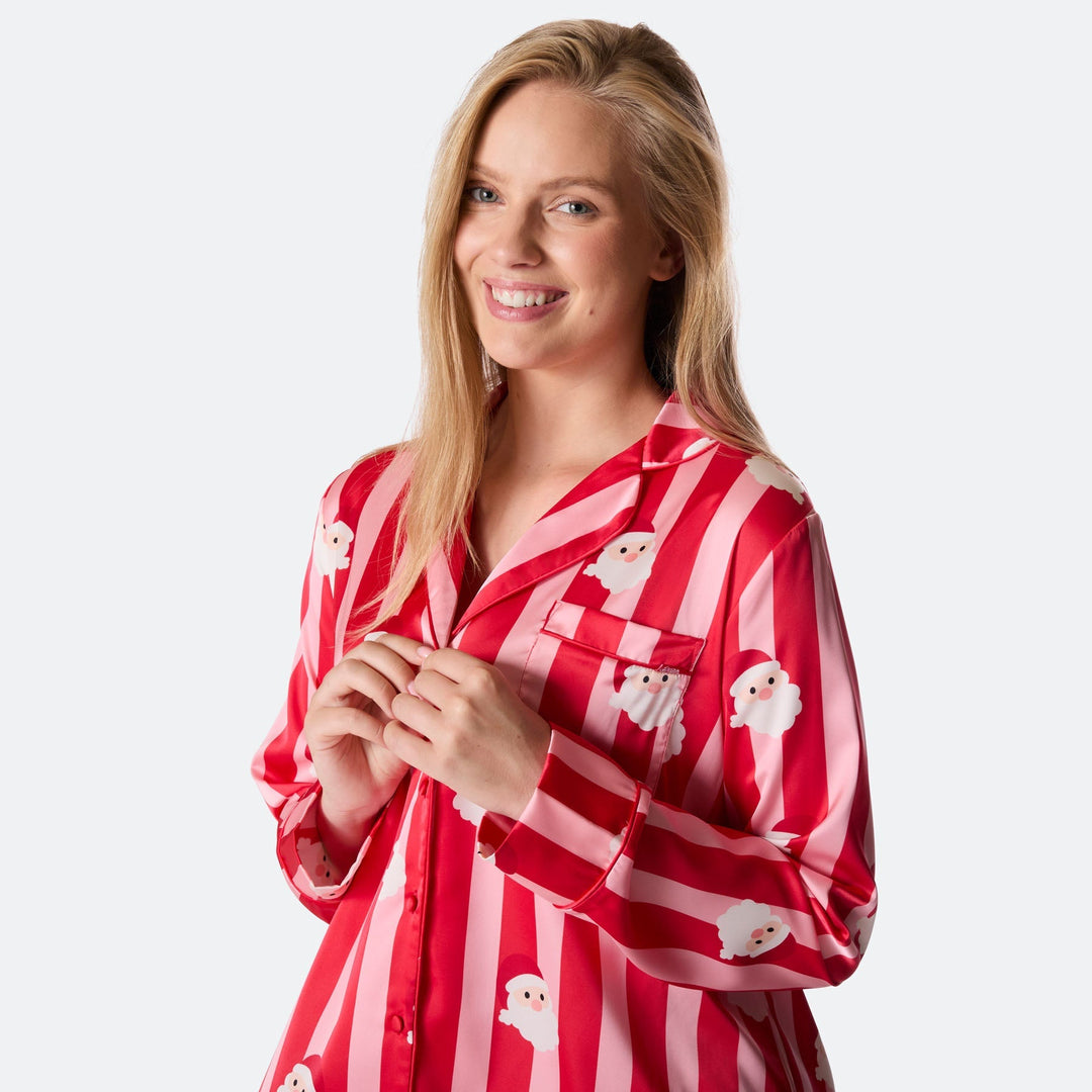 Gestreept Satijnen Kerstpyjama Dames