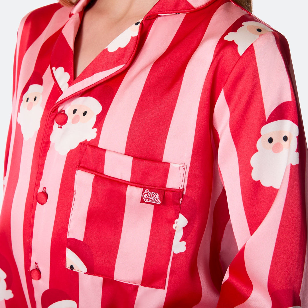 Gestreept Satijnen Kerstpyjama Dames