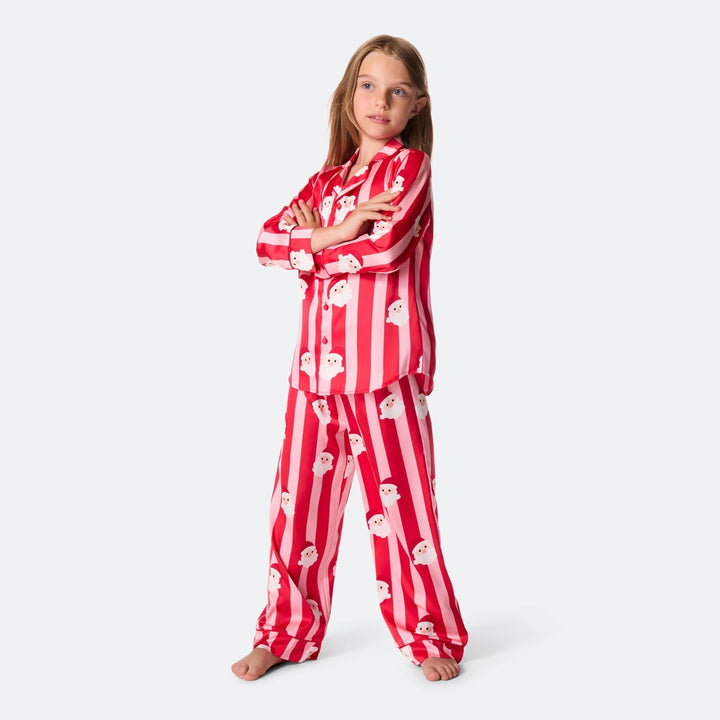 Gestreept Satijnen Kerstpyjama voor Kinderen