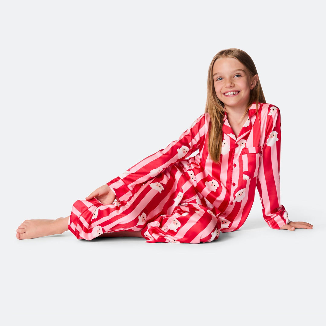 Gestreept Satijnen Kerstpyjama voor Kinderen